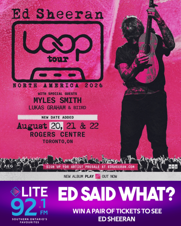 Ed Said What? Win Tickets to see Ed Sheeran in Toronto!
